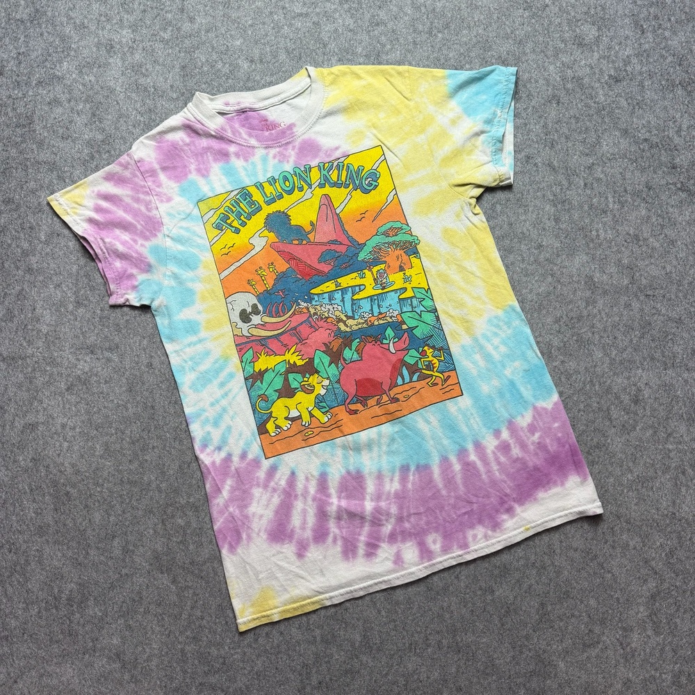 Disney Lion King Shirt Mens Small Multicolor Tie Dye Simba Timon Pumbaa Tee